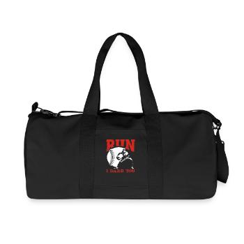 Run Baseball Catcher Saying - Recycled Canvas Sports Bag by Stanley/Stella - black - Front