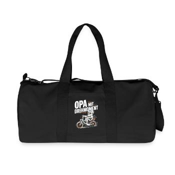 Opa Mit Drehmoment Fahrrad Senioren - Recycelte Canvas-Sporttasche von Stanley/Stella - Schwarz - Vorne