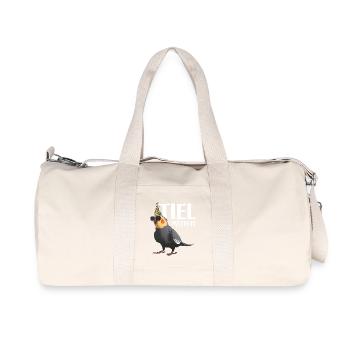 Tiel With It Cockatiel Sunglasses Tee - Recycled Canvas Sports Bag by Stanley/Stella - natural - Front