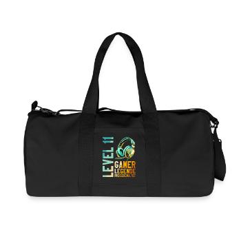 11. Geburtstag Junge Mädchen Gaming Level 11 Jahre - Recycelte Canvas-Sporttasche von Stanley/Stella - Schwarz - Vorne