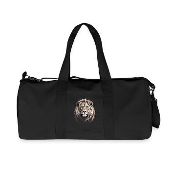 Tête de lion - Sac de sport en toile recyclée Stanley/Stella - noir - Devant