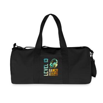 13. Geburtstag Junge Mädchen Gaming Level 13 Jahre - Recycelte Canvas-Sporttasche von Stanley/Stella - Schwarz - Vorne