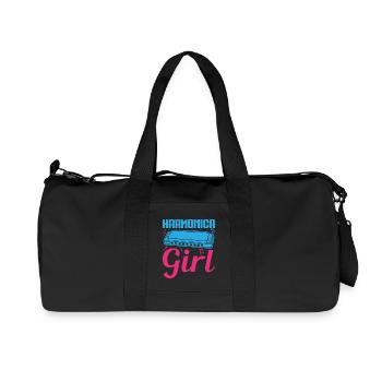 Funny Harmonica Player Girl Harmonica - Recycelte Canvas-Sporttasche von Stanley/Stella - Schwarz - Vorne
