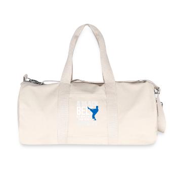 Ein Schwarzgurt ist ein weißer Gurt der nie aufgab - Recycelte Canvas-Sporttasche von Stanley/Stella - Naturweiß - Vorne