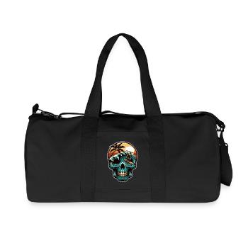 Surfing Skull - Recycelte Canvas-Sporttasche von Stanley/Stella - Schwarz - Vorne