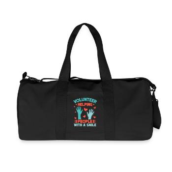 Appréciation des bénévoles Aider les personnes avec le sourire - Sac de sport en toile recyclée Stanley/Stella - noir - Devant