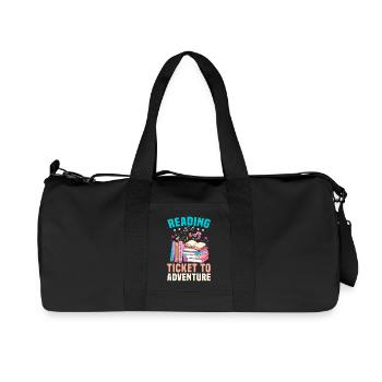 La lecture est un billet pour un voyage d’aventure - Sac de sport en toile recyclée Stanley/Stella - noir - Devant
