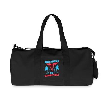 Anesthésiste Mon superpouvoir Anesthésie - Sac de sport en toile recyclée Stanley/Stella - noir - Devant