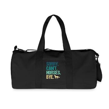 Désolé, je ne peux pas aller les chevaux, au revoir - Sac de sport en toile recyclée Stanley/Stella - noir - Devant