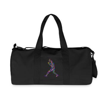 Bunter Tennisspieler Kinder Herren Tennis Jungen - Recycelte Canvas-Sporttasche von Stanley/Stella - Schwarz - Vorne