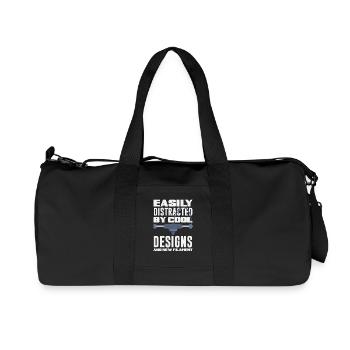 Easily distracted by cool filament 3D printing - Recycled Canvas Sports Bag by Stanley/Stella - black - Front