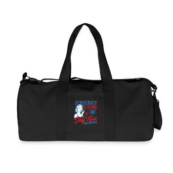 Democracy Dying Nice Fireworks Humor - Recycled Canvas Sports Bag by Stanley/Stella - black - Front