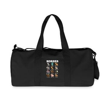 Horses Funny Animal Card False Horse Mood - Recycled Canvas Sports Bag by Stanley/Stella - black - Front