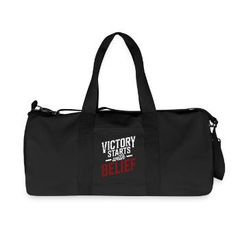 Victory Starts with Belief - Recycled Canvas Sports Bag by Stanley/Stella - black - Front