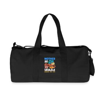 Mère et fils amis de ukulélé pour la vie - Sac de sport en toile recyclée Stanley/Stella - noir - Devant