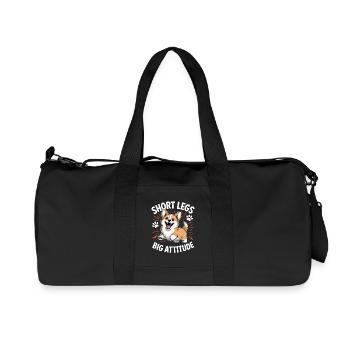 Corgi Short Legs Big Attitude Funny - Recycled Canvas Sports Bag by Stanley/Stella - black - Front