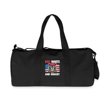 Patriotic Raccoon American Flag Trash Panda - Recycled Canvas Sports Bag by Stanley/Stella - black - Front