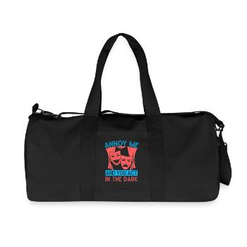 Théâtre musical : Ennuiez-moi et vous jouez dans un design sombre - Sac de sport en toile recyclée Stanley/Stella - noir - Devant