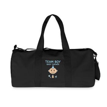 Gender Reveal Team Boy Baby Shower Dad Mom Grandma - Recycled Canvas Sports Bag by Stanley/Stella - black - Front