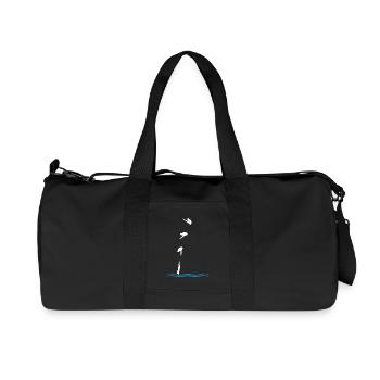 Tauchende Silhouette über Meereswellen - Recycelte Canvas-Sporttasche von Stanley/Stella - Schwarz - Vorne