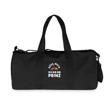 Küss Mich Ich Bin Ein Prinz Karneval Fasching - Recycelte Canvas-Sporttasche von Stanley/Stella - Schwarz - Vorne
