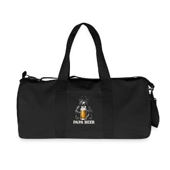 Papa Beer Vater Bär Bier Humor Geschenkidee - Recycelte Canvas-Sporttasche von Stanley/Stella - Schwarz - Vorne