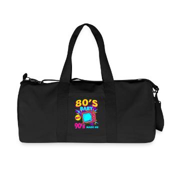 80er90er Neon TV Retro - Recycelte Canvas-Sporttasche von Stanley/Stella - Schwarz - Vorne