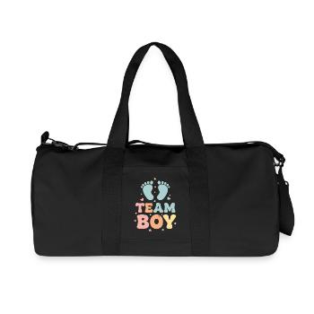 Geschlechterenthüllung Team Jungen Babyparty Baby - Recycelte Canvas-Sporttasche von Stanley/Stella - Schwarz - Vorne