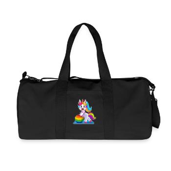 Unicorn Workout Gymnastics Fitness - Recycled Canvas Sports Bag by Stanley/Stella - black - Front