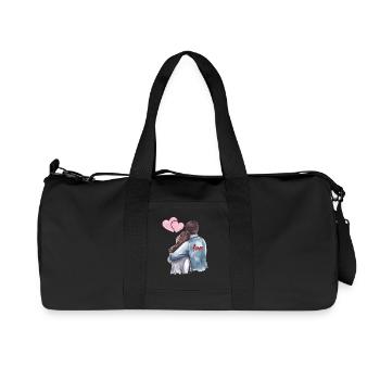 Love Forever – Couple romantique en étreinte - Sac de sport en toile recyclée Stanley/Stella - noir - Devant