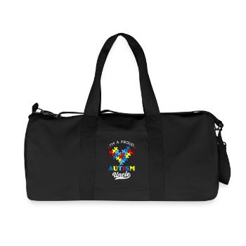 Proud Autism Uncle Heart - Recycled Canvas Sports Bag by Stanley/Stella - black - Front