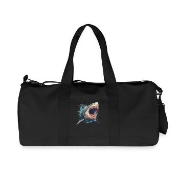 Weißer Haie Weißer Hai - Recycelte Canvas-Sporttasche von Stanley/Stella - Schwarz - Vorne
