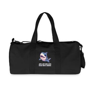 Weißer Haie Weißer Hai - Recycelte Canvas-Sporttasche von Stanley/Stella - Schwarz - Vorne