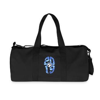 7 YEARS BORN 2019 FOOTBALL 7TH BIRTHDAY - Recycled Canvas Sports Bag by Stanley/Stella - black - Front