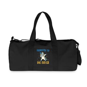 Gender reveal Promoted To Big Sister baby shower - Recycled Canvas Sports Bag by Stanley/Stella - black - Front