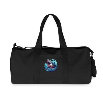Haie Hai - Recycelte Canvas-Sporttasche von Stanley/Stella - Schwarz - Vorne