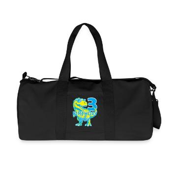 DINO 3 YEARS DINOSAUR 3RD BIRTHDAY - Recycled Canvas Sports Bag by Stanley/Stella - black - Front