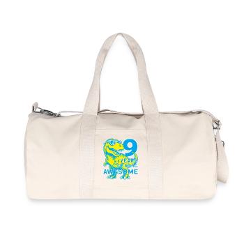 DINO 9 YEARS DINOSAUR 9TH BIRTHDAY - Recycled Canvas Sports Bag by Stanley/Stella - natural - Front