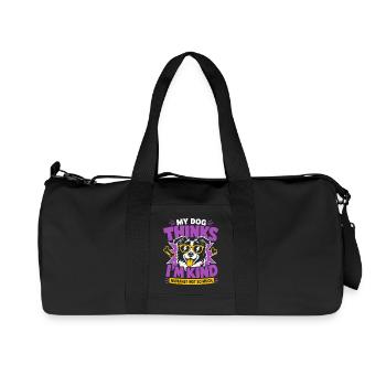 Mon chien pense que je suis une personne gentille, beaucoup moins - Sac de sport en toile recyclée Stanley/Stella - noir - Devant