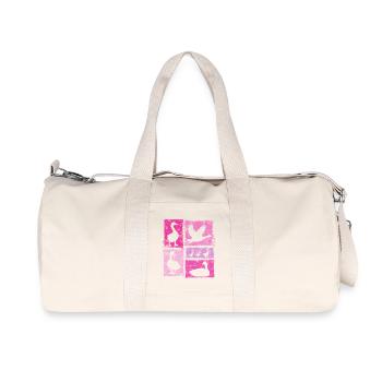 Gänse Silhoetten Retro-Grafik Frauen Und Mädchen - Recycelte Canvas-Sporttasche von Stanley/Stella - Naturweiß - Vorne