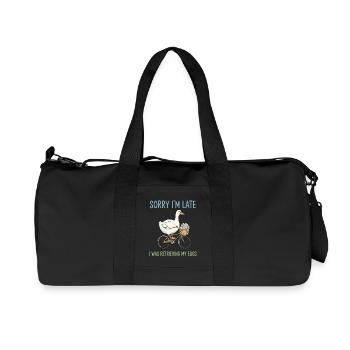 Delayed egg delivery on bicycle - Recycled Canvas Sports Bag by Stanley/Stella - black - Front