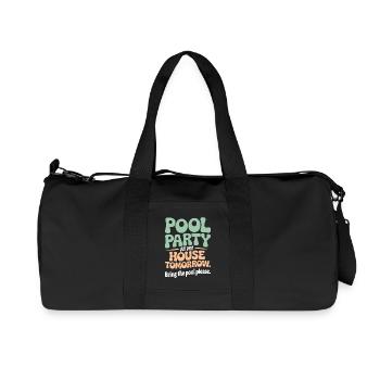 Pool Party Bring The Pool Summer Pool Party Saying - Recycled Canvas Sports Bag by Stanley/Stella - black - Front