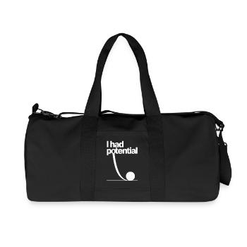 I Had Potential - Minimal Monoline Typography - Recycled Canvas Sports Bag by Stanley/Stella - black - Front