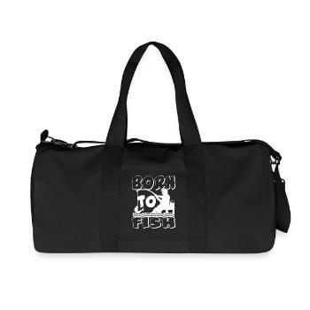Born to Fish Silhouette - Recycled Canvas Sports Bag by Stanley/Stella - black - Front