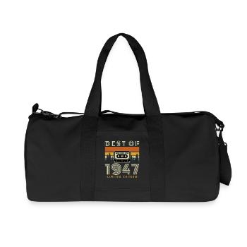 80 Years 1947 Vintage Retro Birthday Gift - Recycled Canvas Sports Bag by Stanley/Stella - black - Front