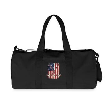 Hockey Flag USA Patriotic - Recycled Canvas Sports Bag by Stanley/Stella - black - Front