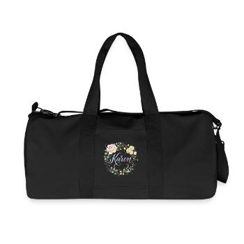 Pastellblumen-Karen Kranz - Recycelte Canvas-Sporttasche von Stanley/Stella - Schwarz - Vorne