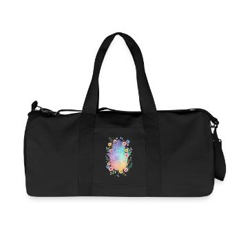 Spiritualität Heilige Geometrie Lotusblume Zen - Recycelte Canvas-Sporttasche von Stanley/Stella - Schwarz - Vorne