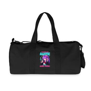 Anime and Music Chibi - Recycled Canvas Sports Bag by Stanley/Stella - black - Front