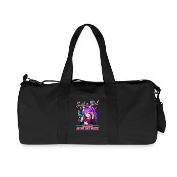 Anime and Music Chibi - Recycled Canvas Sports Bag by Stanley/Stella - black - Front